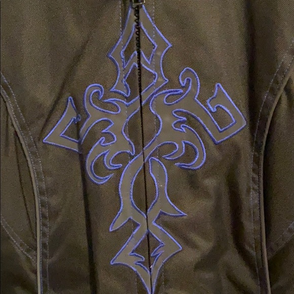 Black and Blue Motorcycle Jacket - Picture 5 of 5